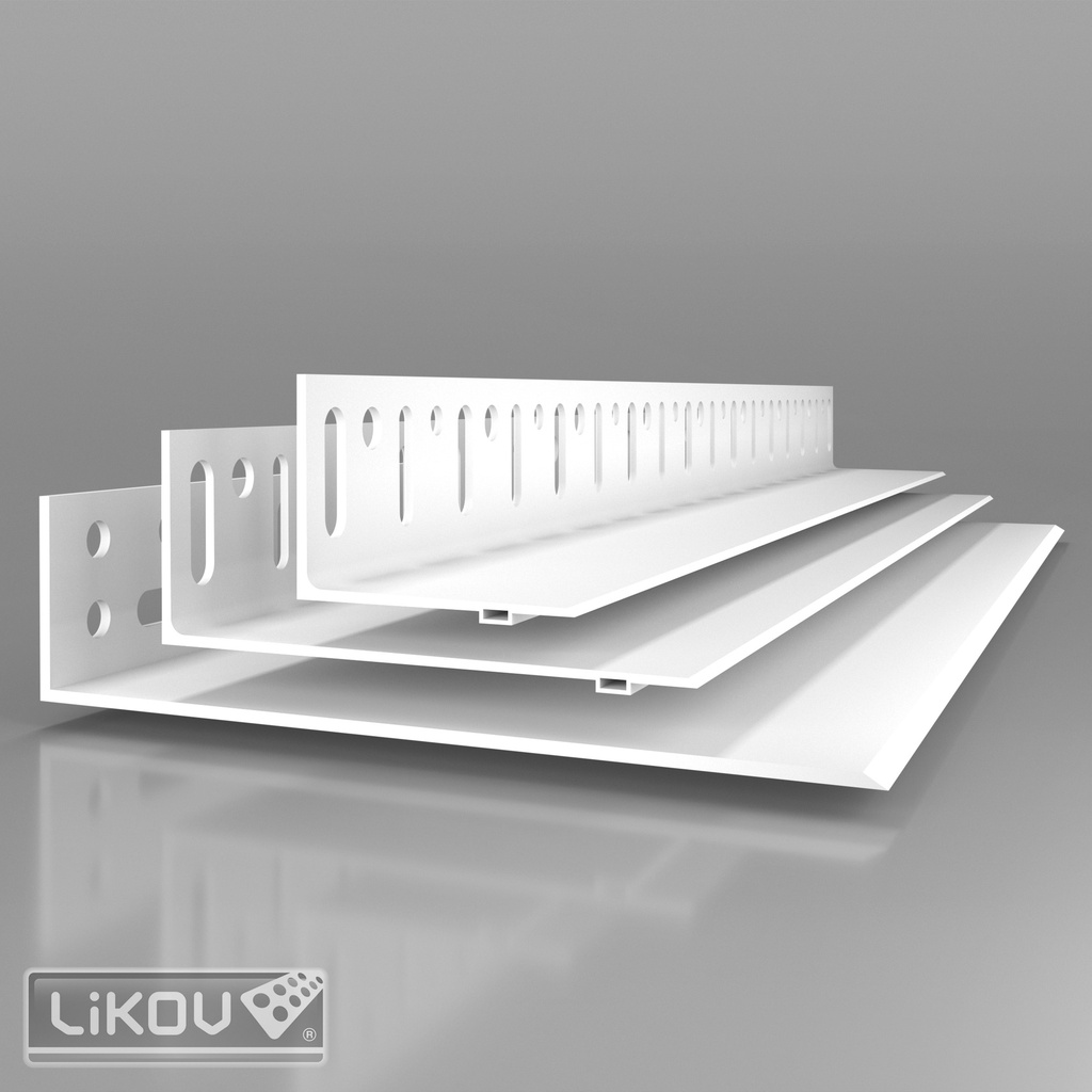 LW-L 160/2000 | PVC Installatieprofiel Sokkel | Muurzijde | 160 mm Breed | Isolatie 190-320 mm - 2m