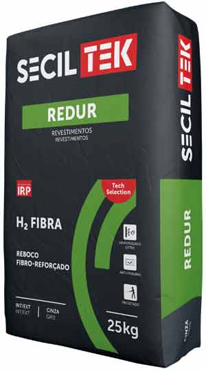Seciltek REDUR H2 FIBRA - Mortier hydrofuge - renforcé de fibres - CS IV Wc2 Conform - 25kg (60)
