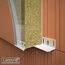 Sokkelprofiel Vario PVC met druiprand en net - 2m - breedte: 50 tot 100mm