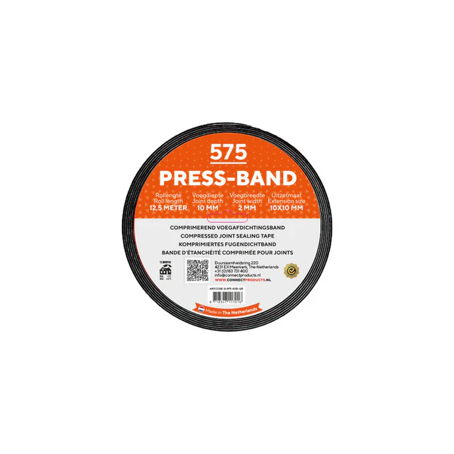 SEAL-IT® 575 PRESS-BAND 15x2mm – Duurzame zwelband en compriband voor slagregendichte voegafdichting - 12,5m [20]