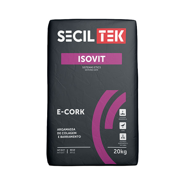 SecilTek Isovit E-CORK MD - kleefmortel voor MDFacade decoratieve kurk - 20kg (60)